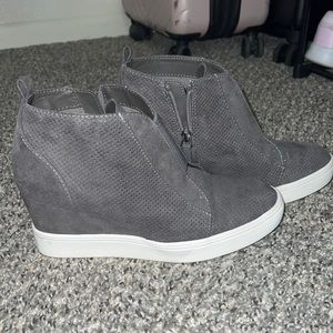 Gray Wedge Sneakers